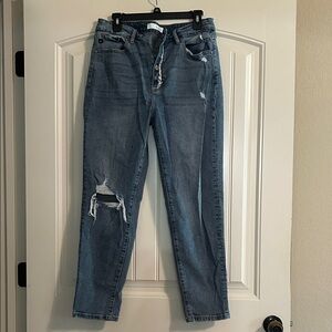 Women’s kancan Distressed Blue Denim Jeans